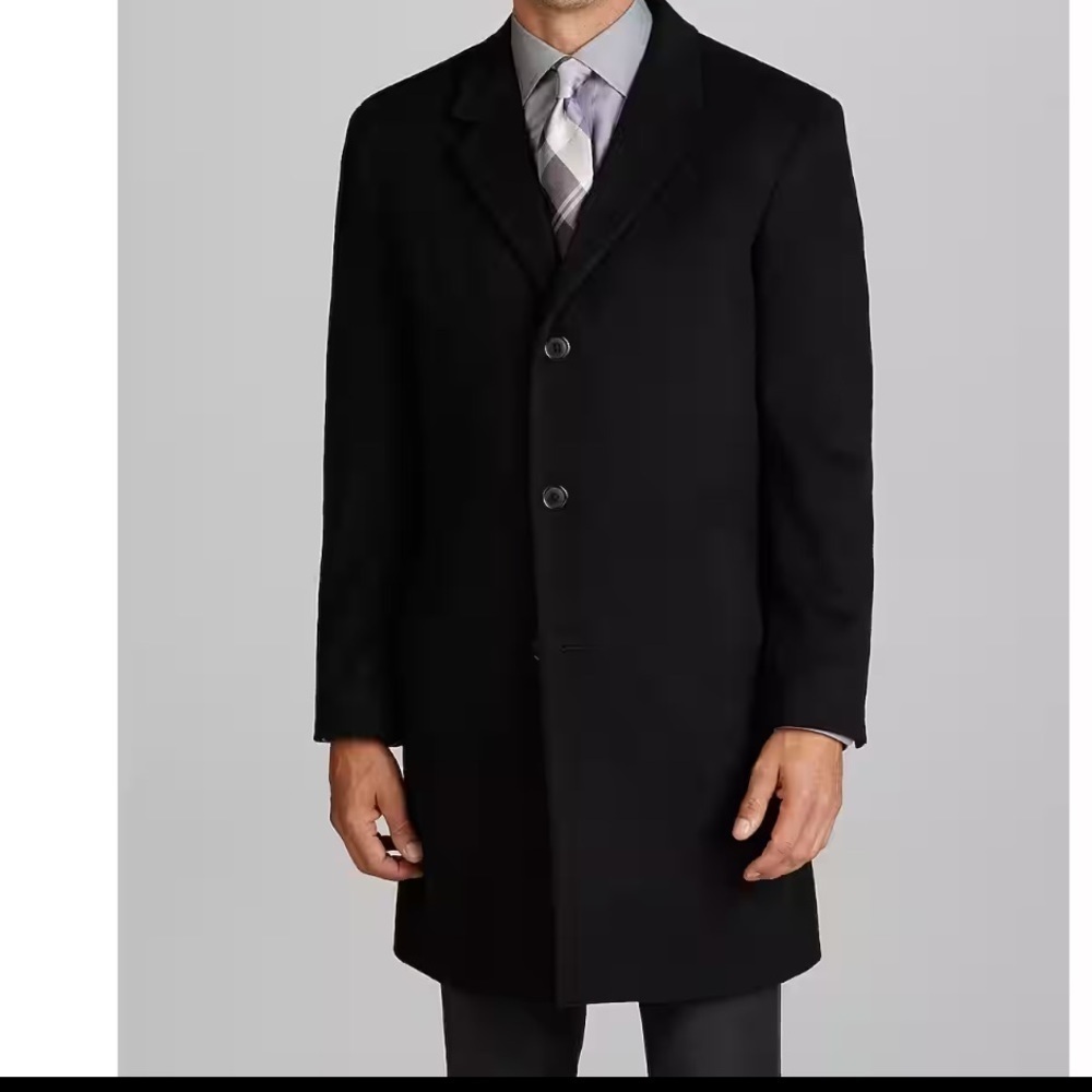 Jos. A. Bank Wool Blend Topcoat Black 40 Short
